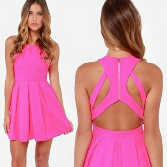 Lulus Dresses & Skirts - Lulu's Exclusive Test Drive Neon Pink Mini Dress
